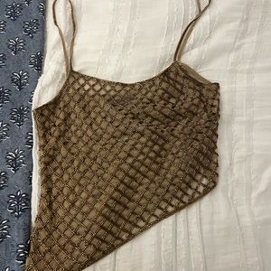 H:Ours Louella Top in Metallic Bronze - Size S